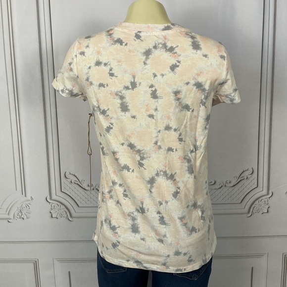 Rae Dunn (Artist) Grateful Pink & Grey Tie Dye Short Sleeve Shirt NWT XS - Picture 4 of 4